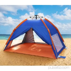 Qwest Instant Outdoor Beach Sun Shade Tent Camping Canopy Shelter Portable Tarp, Blue Orange